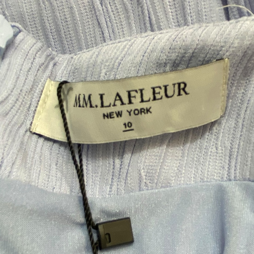 MM Lafleur NWT Light Periwinkle Blue Pleated Midi Skirt Size 10 - Picture 8 of 11